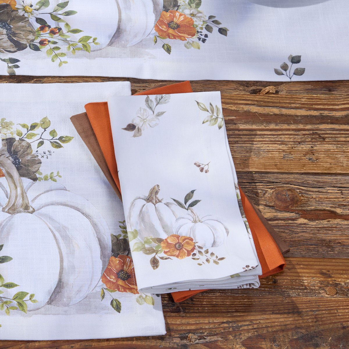 Pumpkins And Poppies Printed Napkin Set of 2