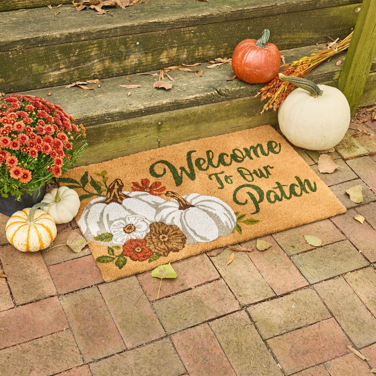 Pumpkins And Poppies Coir Welcome To Our Patch Doormat