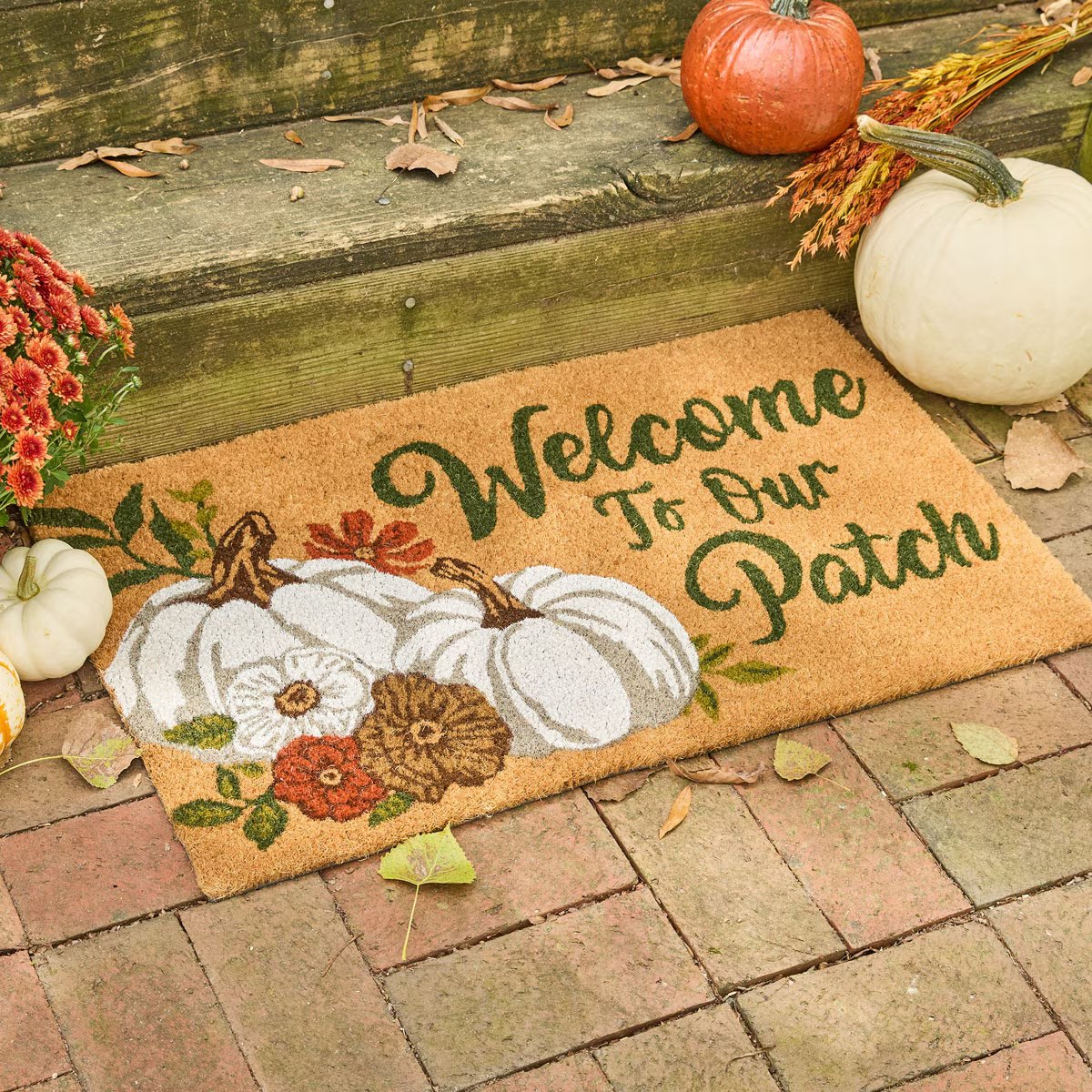 Pumpkins And Poppies Coir Welcome To Our Patch Doormat