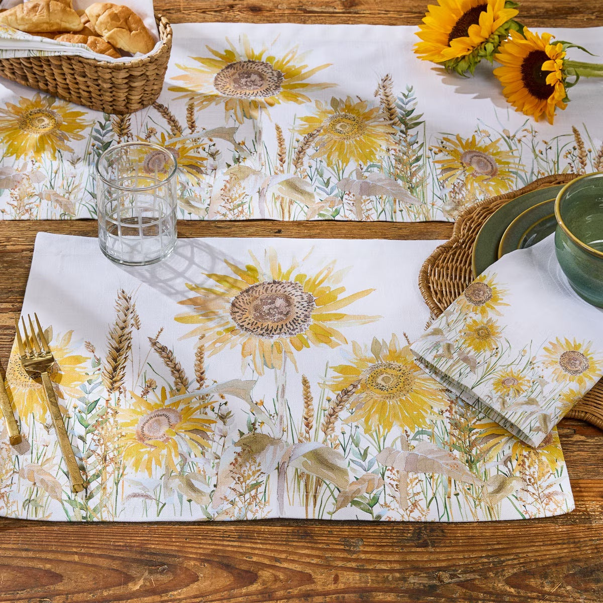 Sunflower Fields Printed Placemat Set of 2