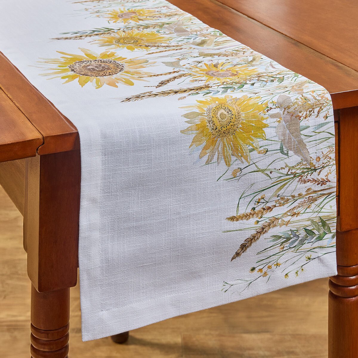 Sunflower Fields Printed Table Runner 36" Long