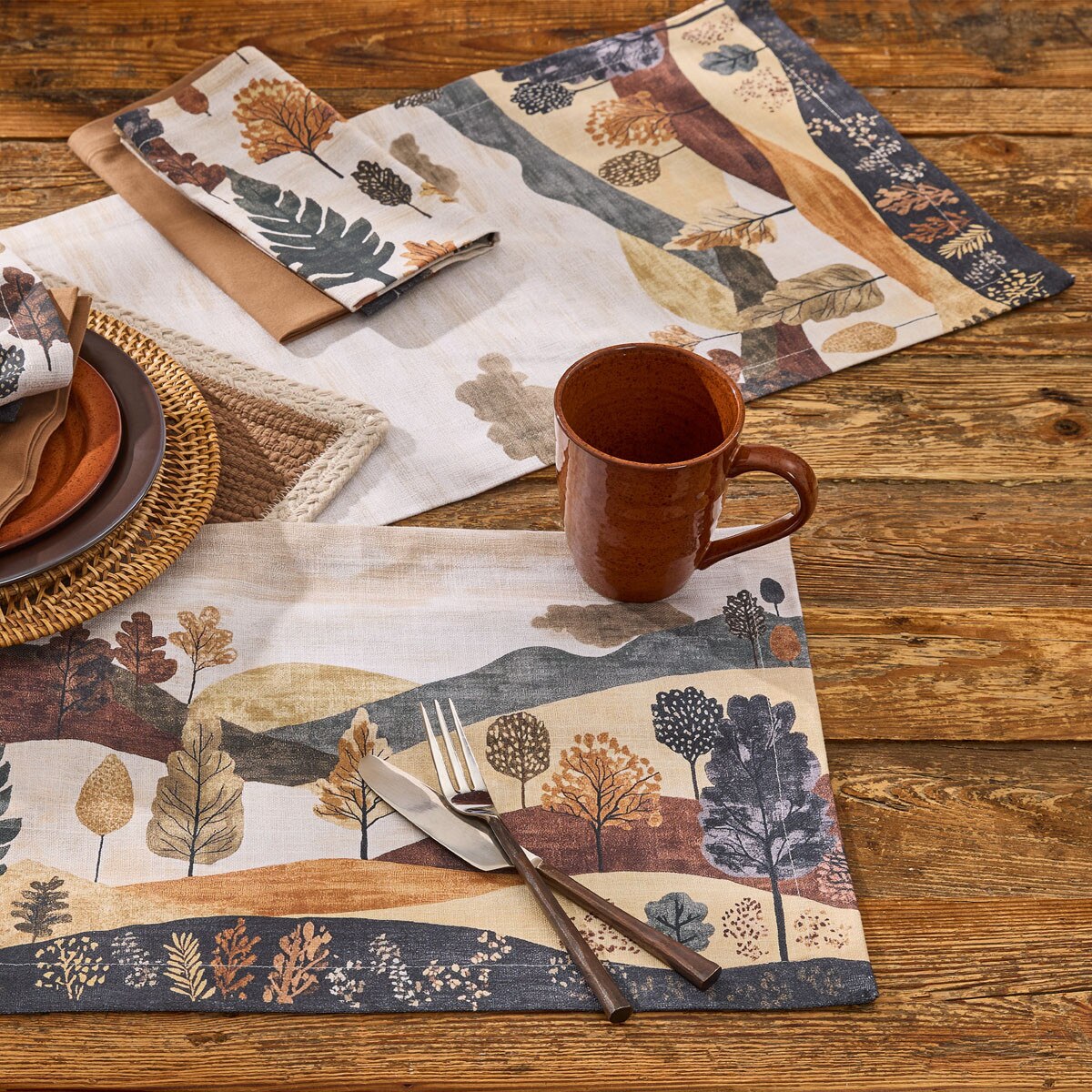 Autumn Magic Printed Table Runner 54'' Long