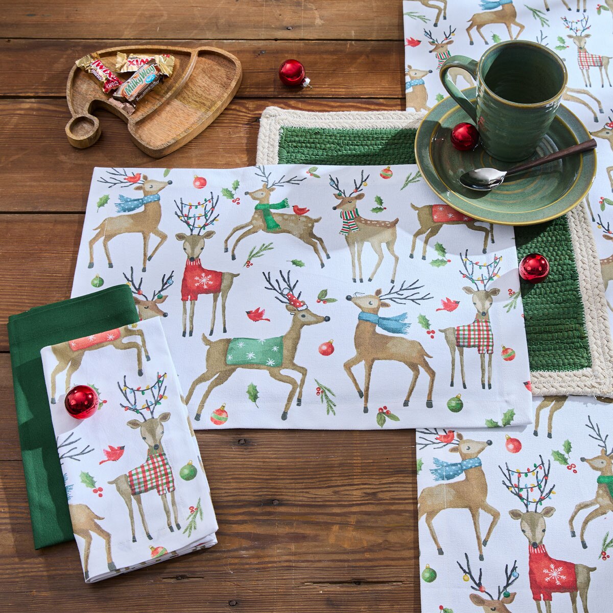 Run Run Reindeer Printed Placemat Set of 2