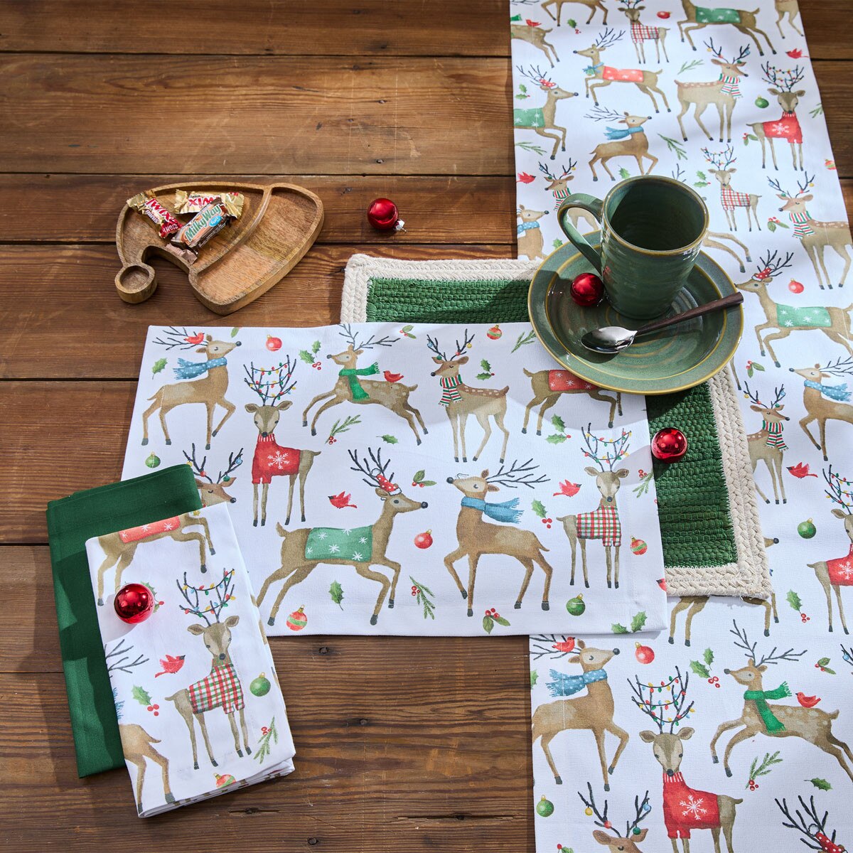 Run Run Reindeer Printed Napkin Set of 2
