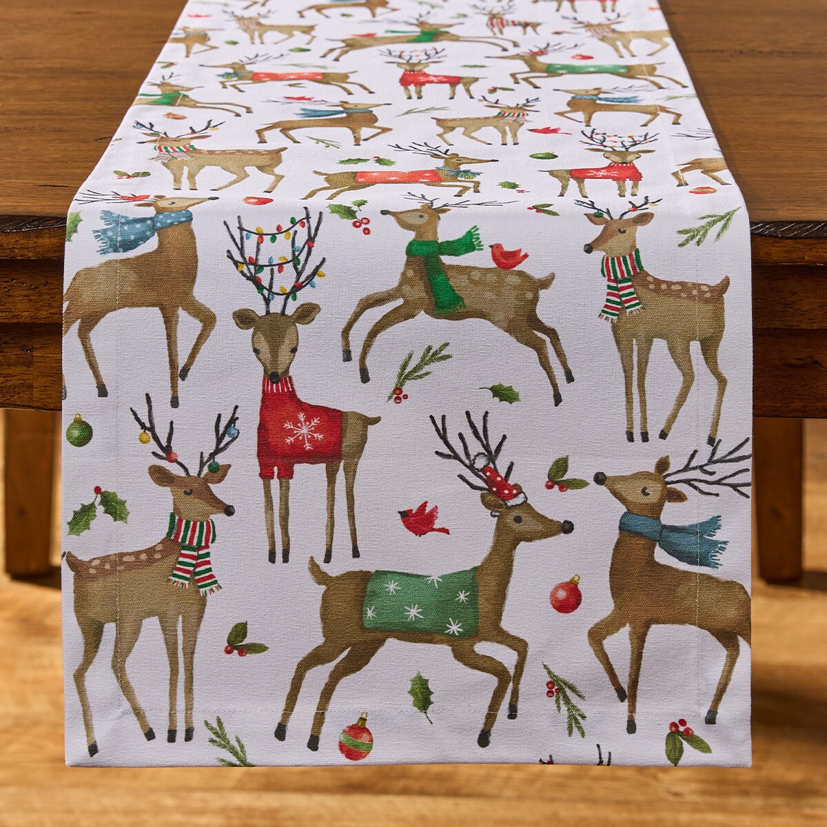 Run Run Reindeer Printed Table Runner 54'' Long