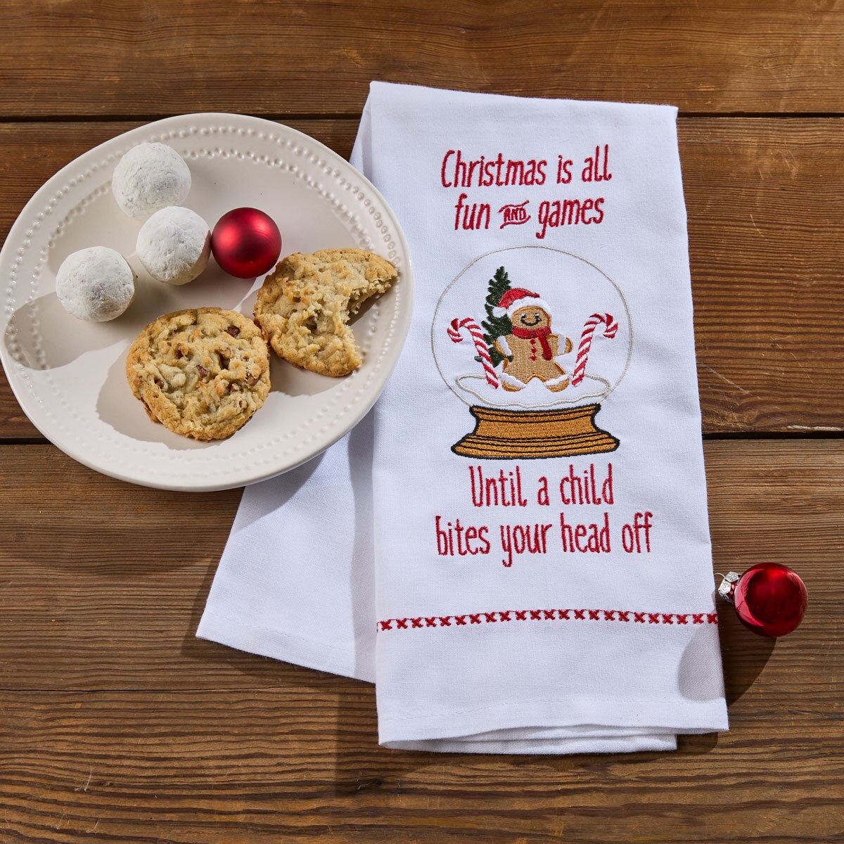 Tiny Winter Wonders Embroidered Dishtowel Decorative