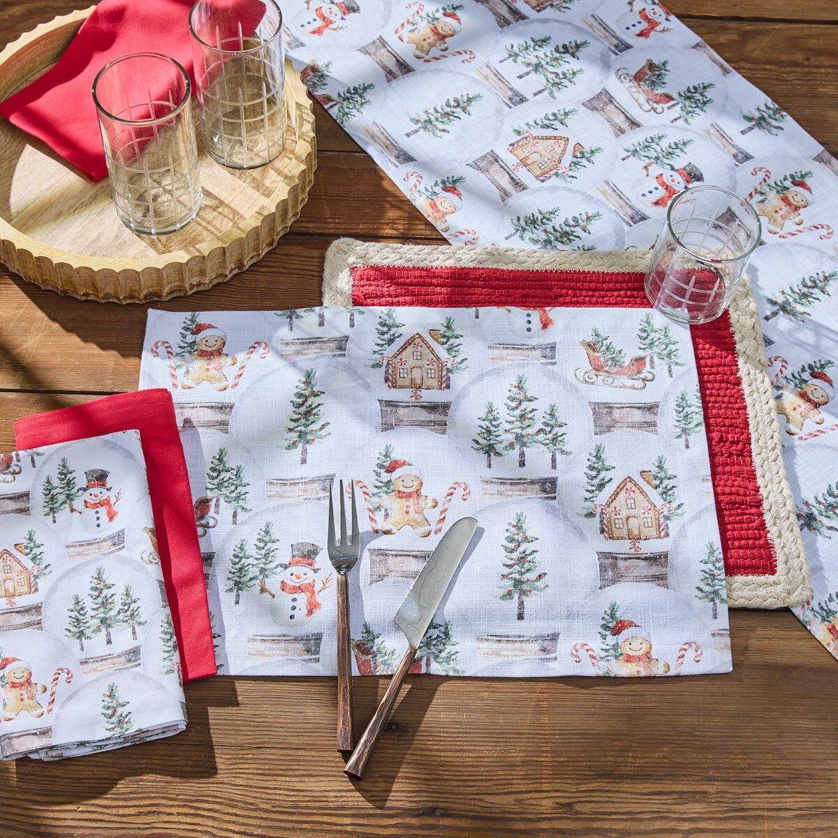 Tiny Winter Wonders Printed Table Runner 54'' Long