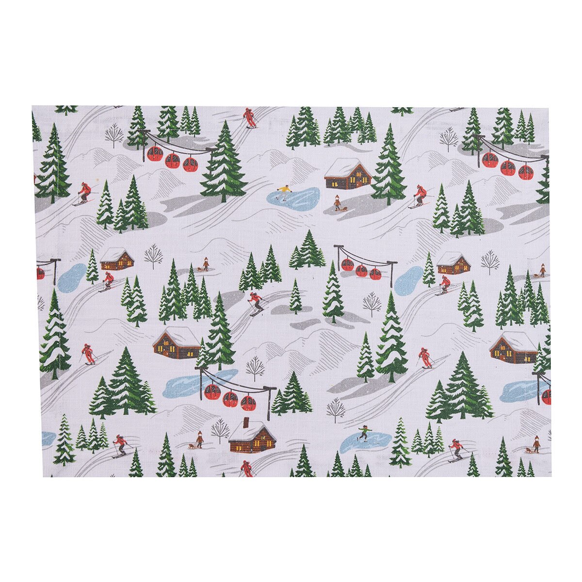 Down Hill Run Printed Placemat Set of 2