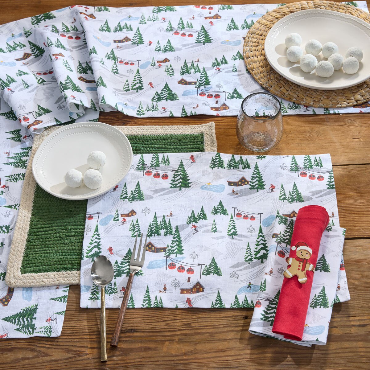 Down Hill Run Printed Placemat Set of 2