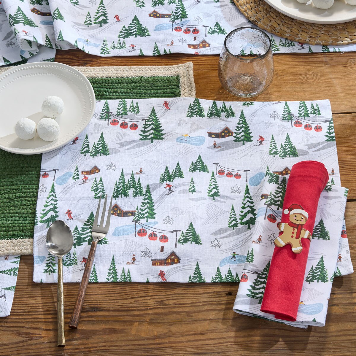 Down Hill Run Printed Placemat Set of 2