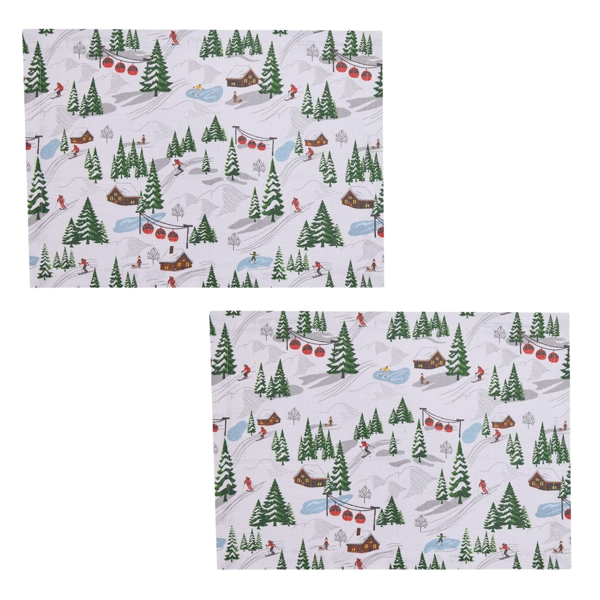 Down Hill Run Printed Placemat Set of 2