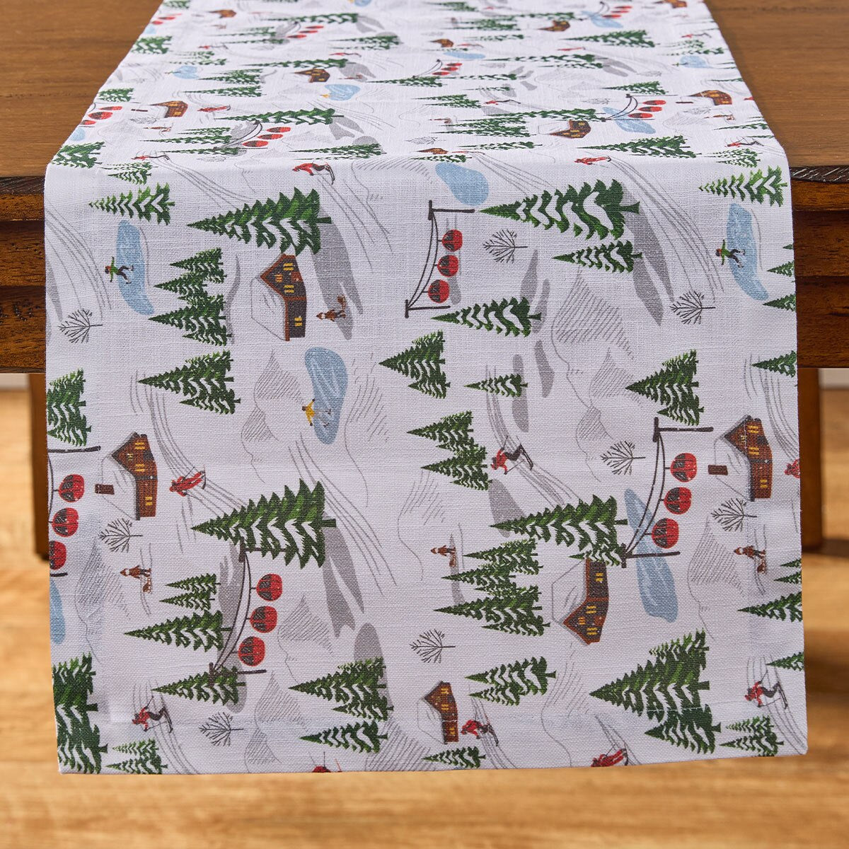 Down Hill Run Printed Table Runner 72" Long