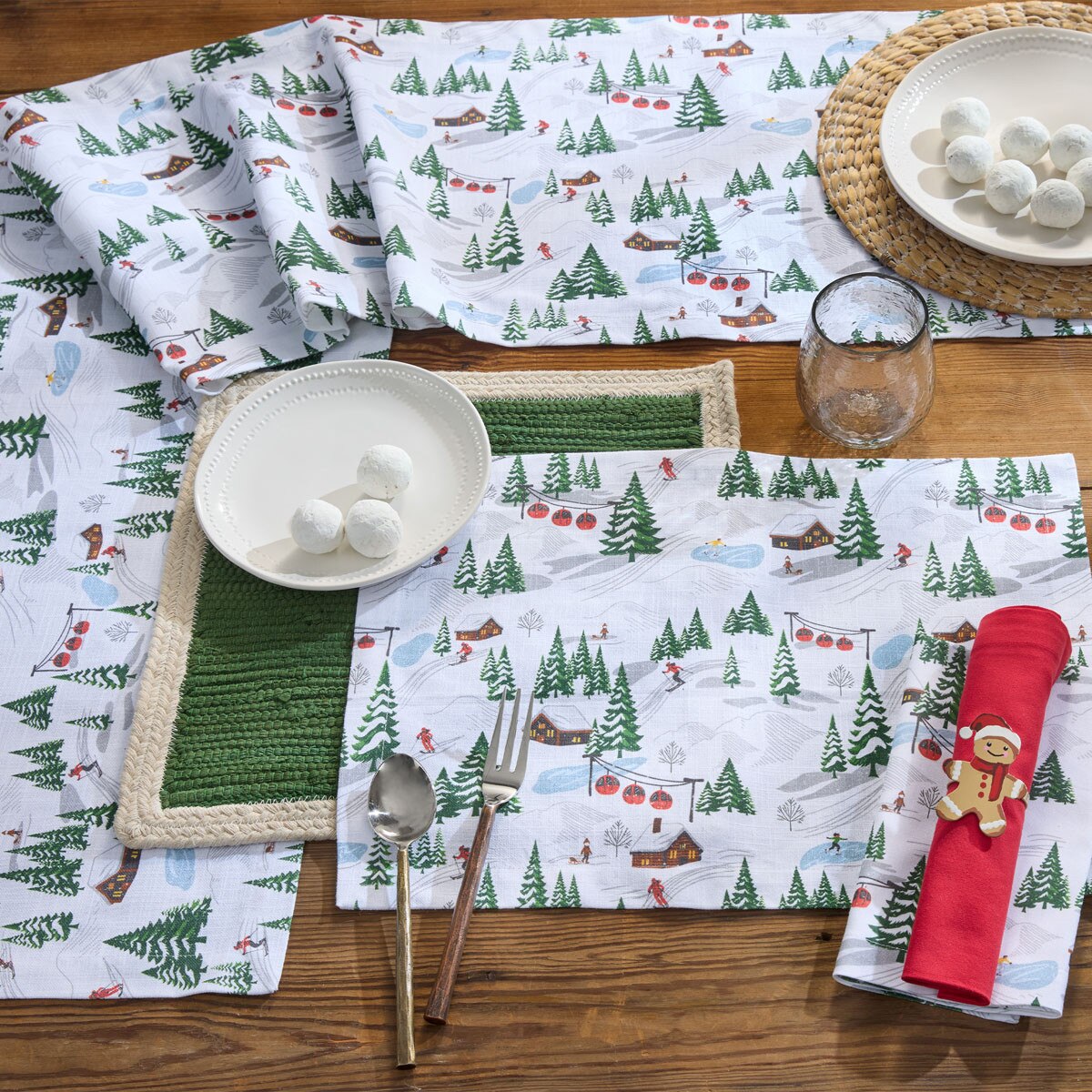 Down Hill Run Printed Table Runner 72" Long