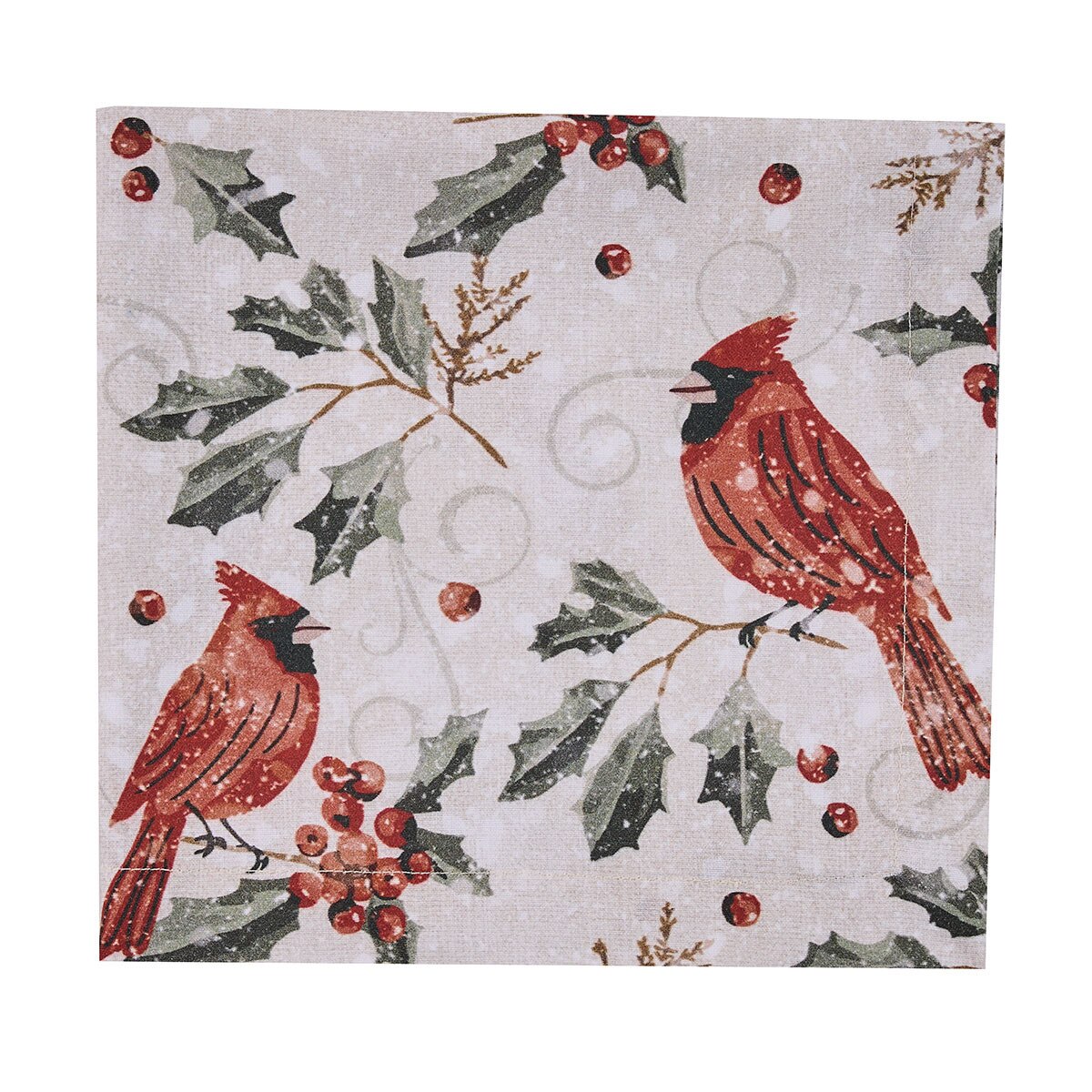 Merry Red Birds Printed Napkin Set of 2