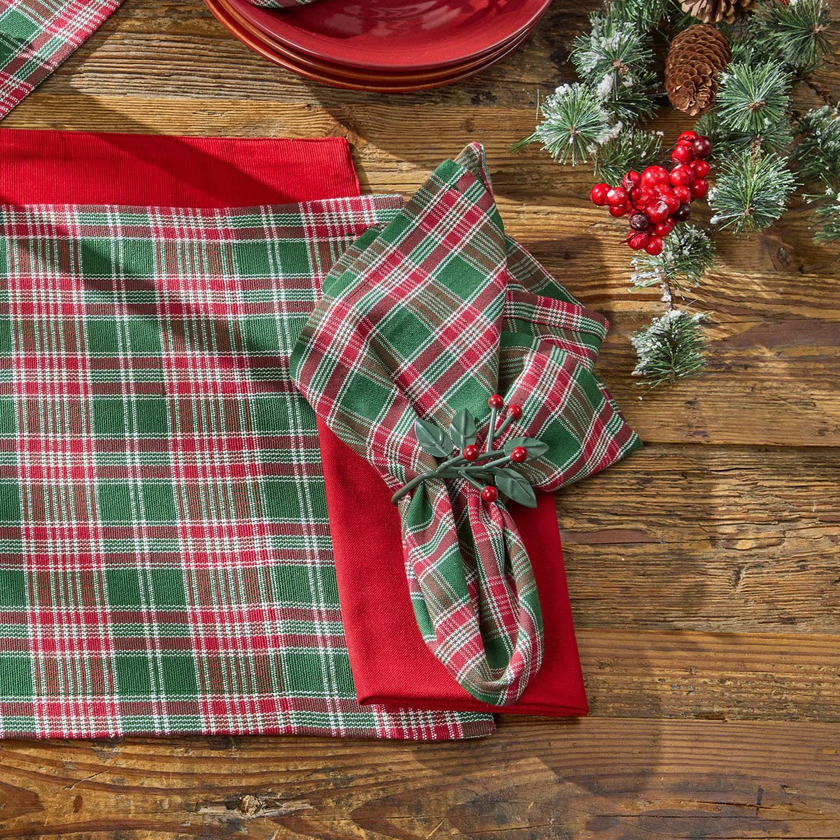Boxwood And Pine Plaid Napkin Set of 2