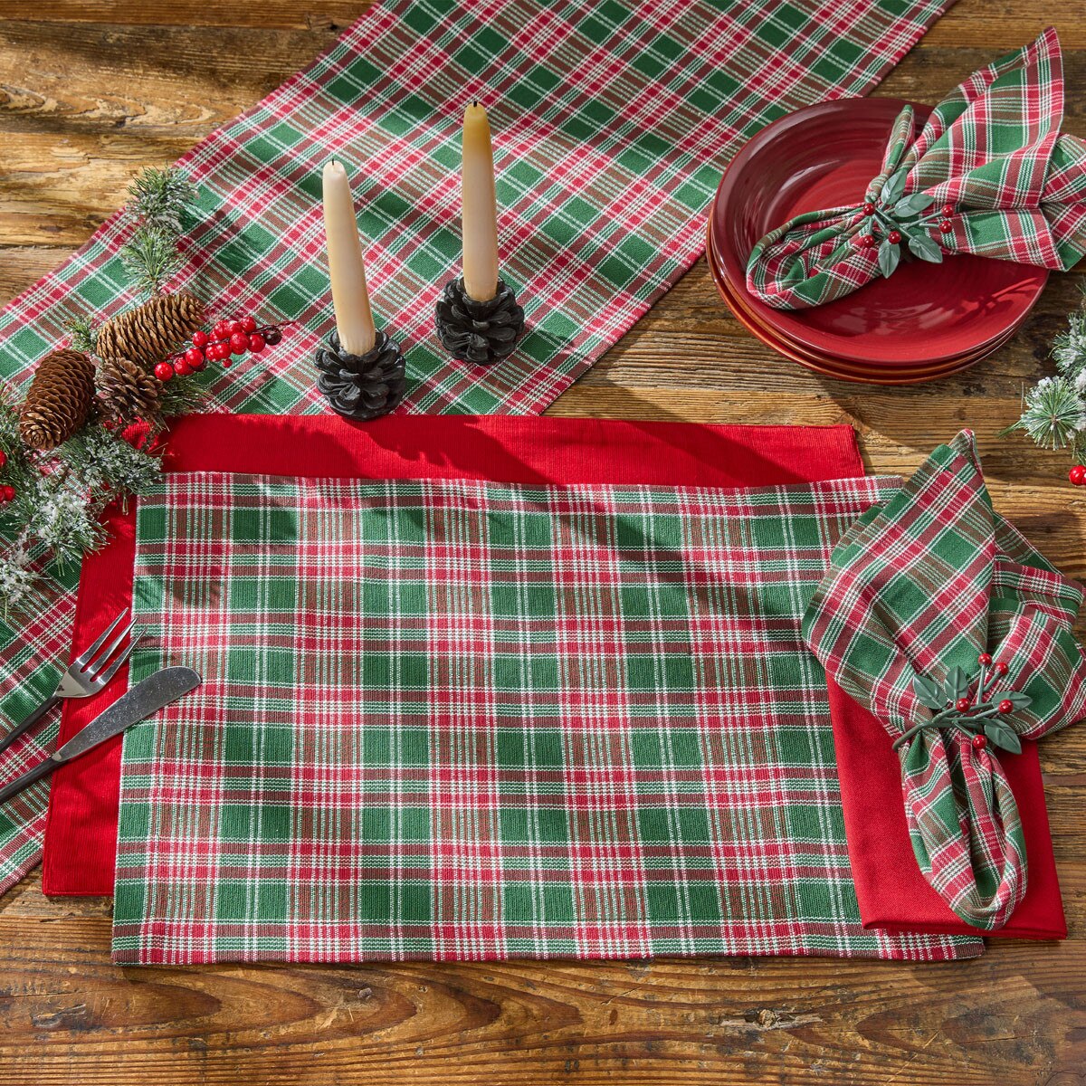 Boxwood And Pine Plaid Napkin Set of 2