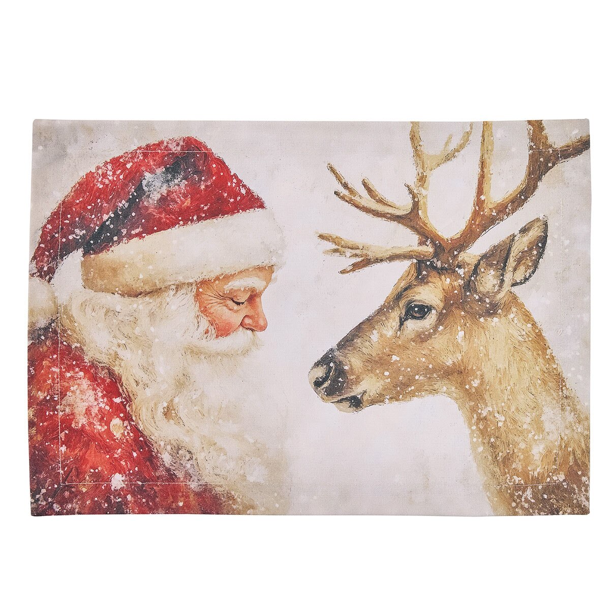 Santa And Reindeer Printed Placemat Set of 2
