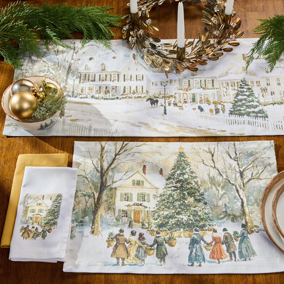 Winter In The Country Printed Napkin Set of 2