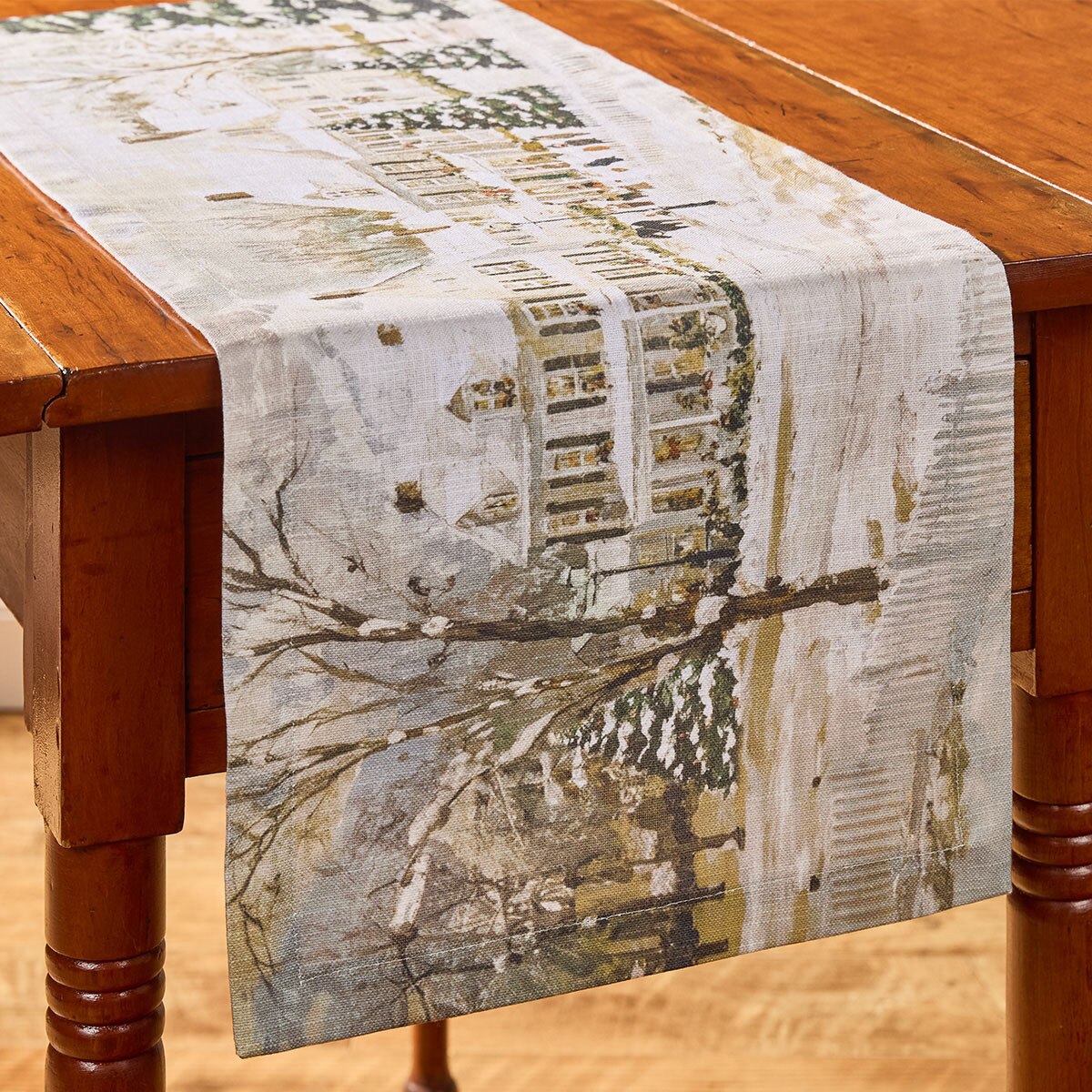 Winter In The Country Printed Table Runner 36" Long