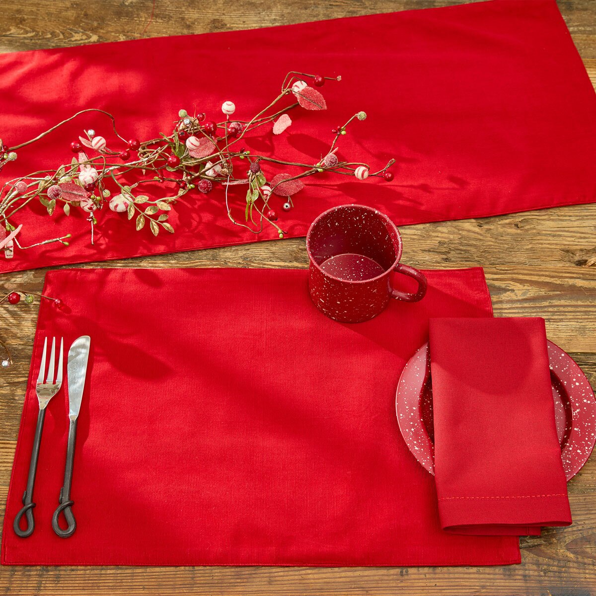 Corduroy - Red Table Runner 36" Long