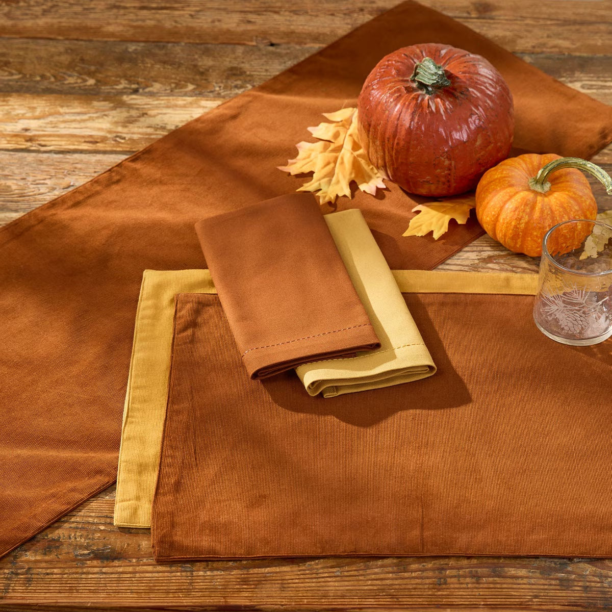 Corduroy - Brown Table Runner 54'' Long