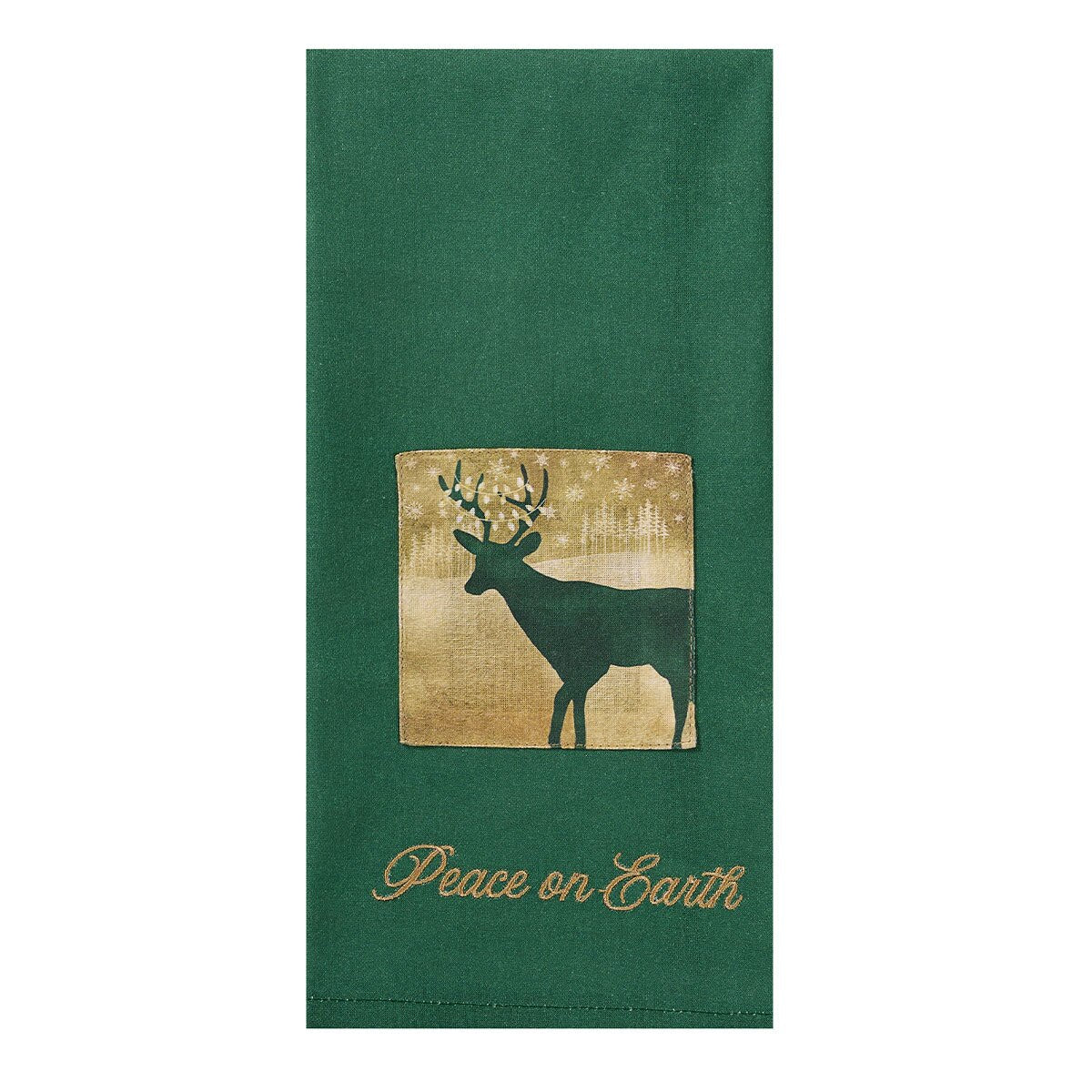 Velvet Woods Patch Peace On Earth Dishtowel Decorative