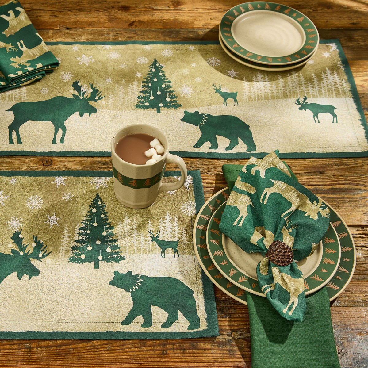 Velvet Woods Printed Table Runner 36" Long