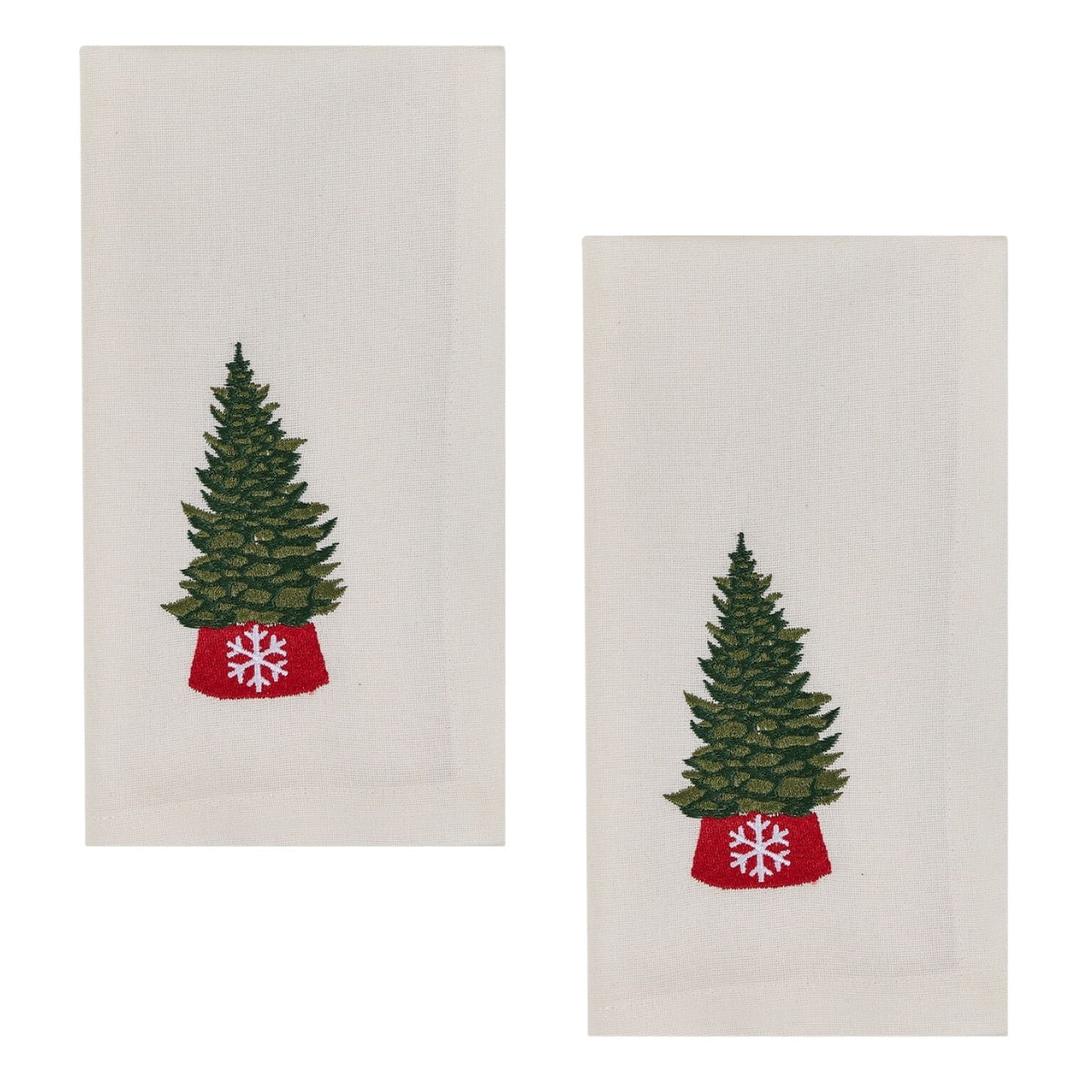 Christmas Tree Acres Embroidered Napkin Set of 2