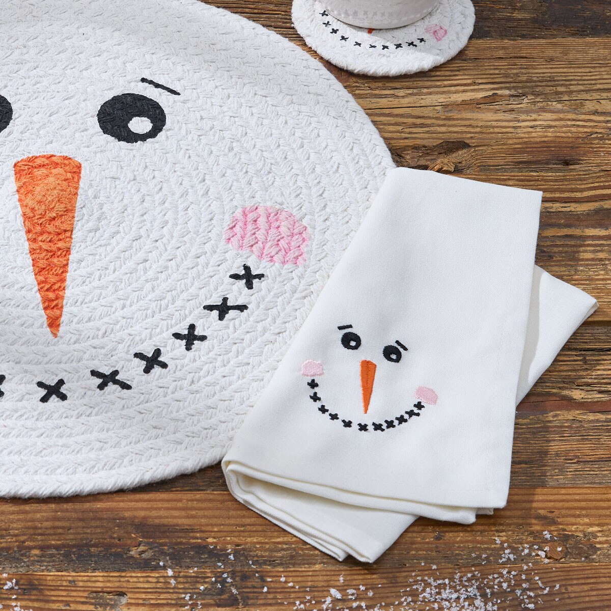 Mr. Snow Embroidered Napkin Set of 2