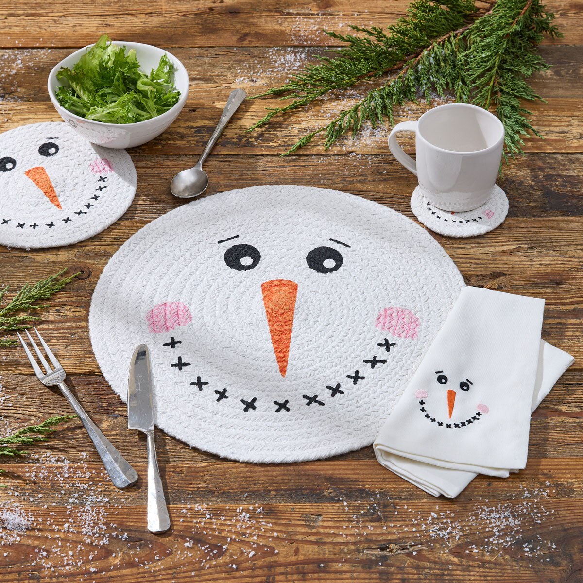 Mr. Snow Embroidered Napkin Set of 2