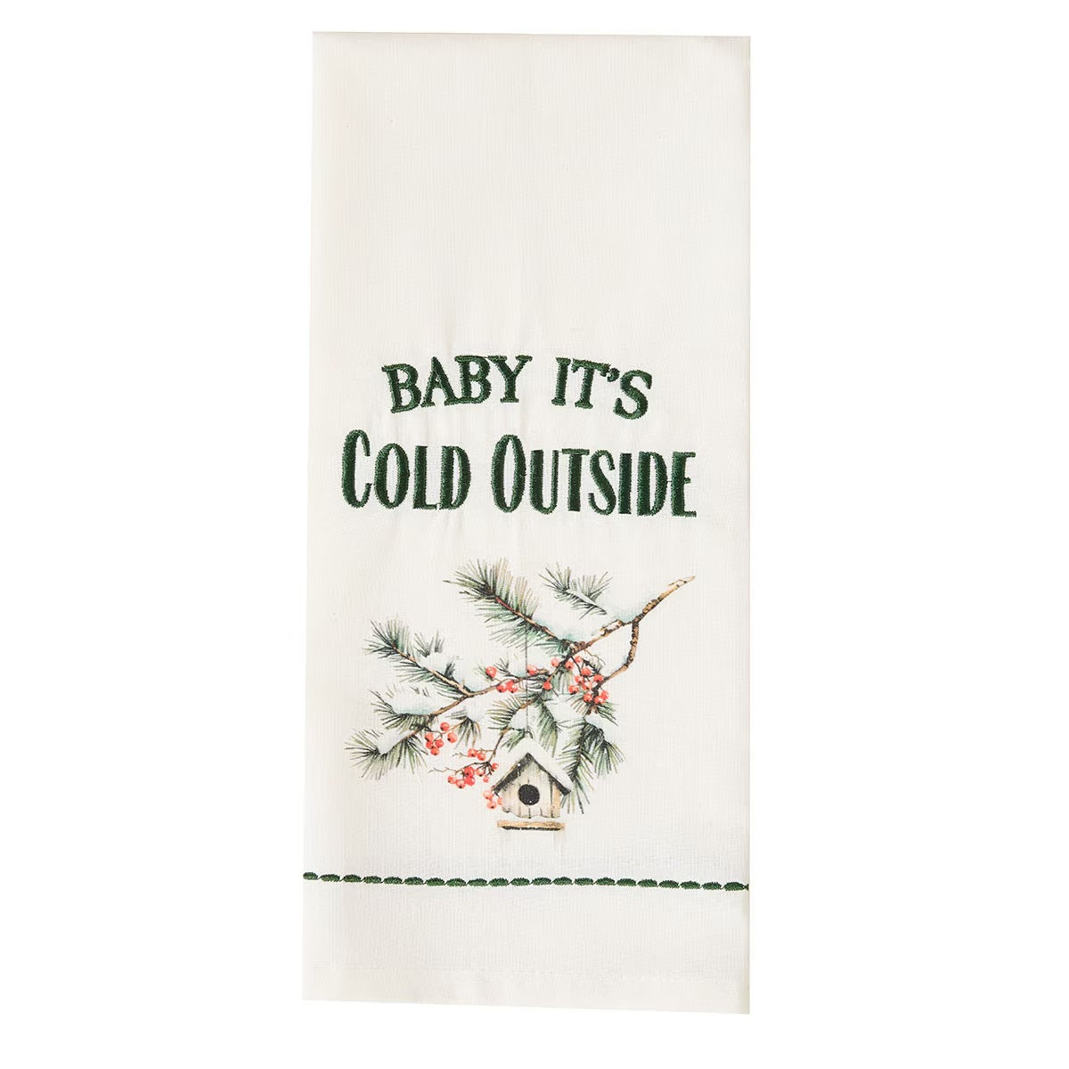 Spruce Pines Embroidered Baby It's Cold Outside Dishtowel Decorative