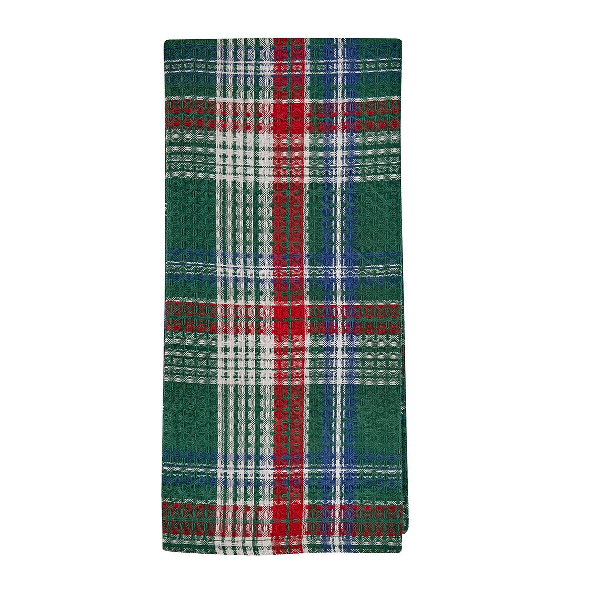 Hard Candy Christmas Waffle Weave Plaid Dishtowel Set of 2