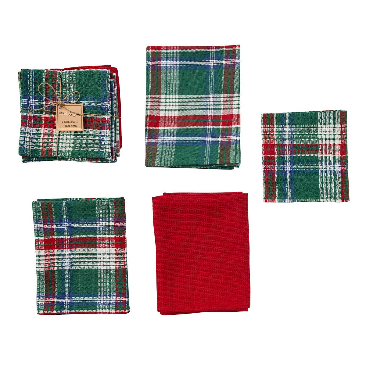 Hard Candy Christmas Dishtowel & Dishcloth Set 3 DT, 1 DC