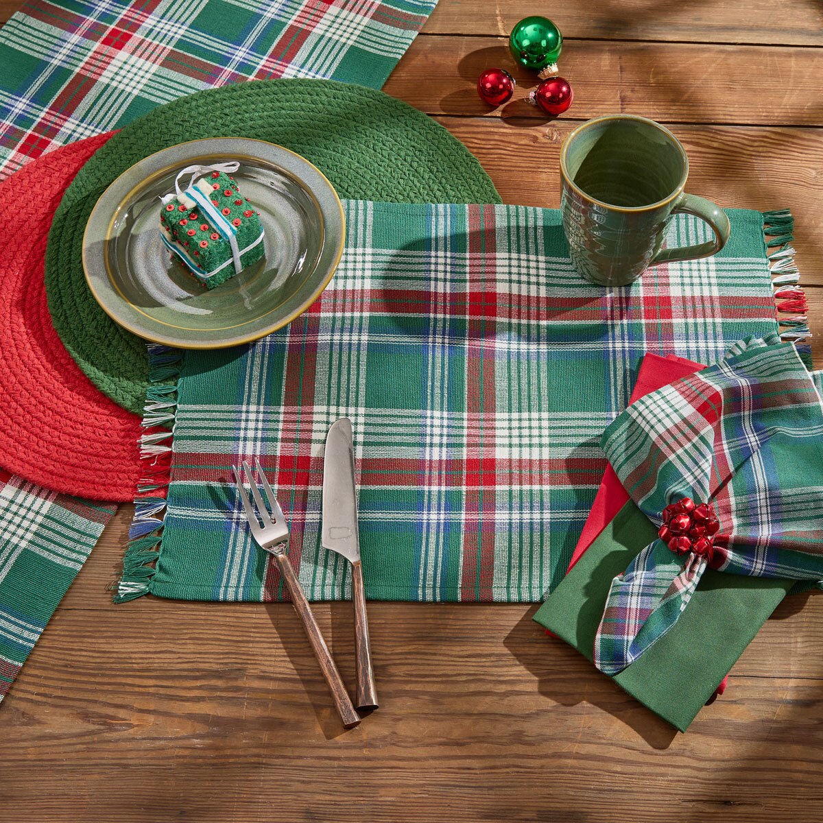 Hard Candy Christmas Plaid Table Runner 36" Long