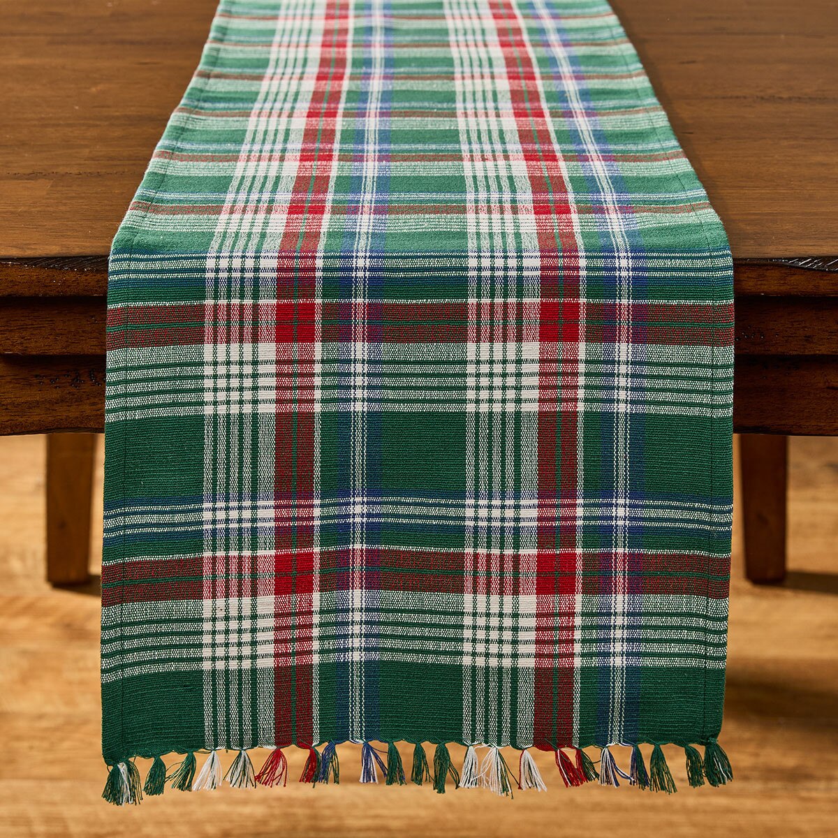 Hard Candy Christmas Plaid Table Runner 54'' Long