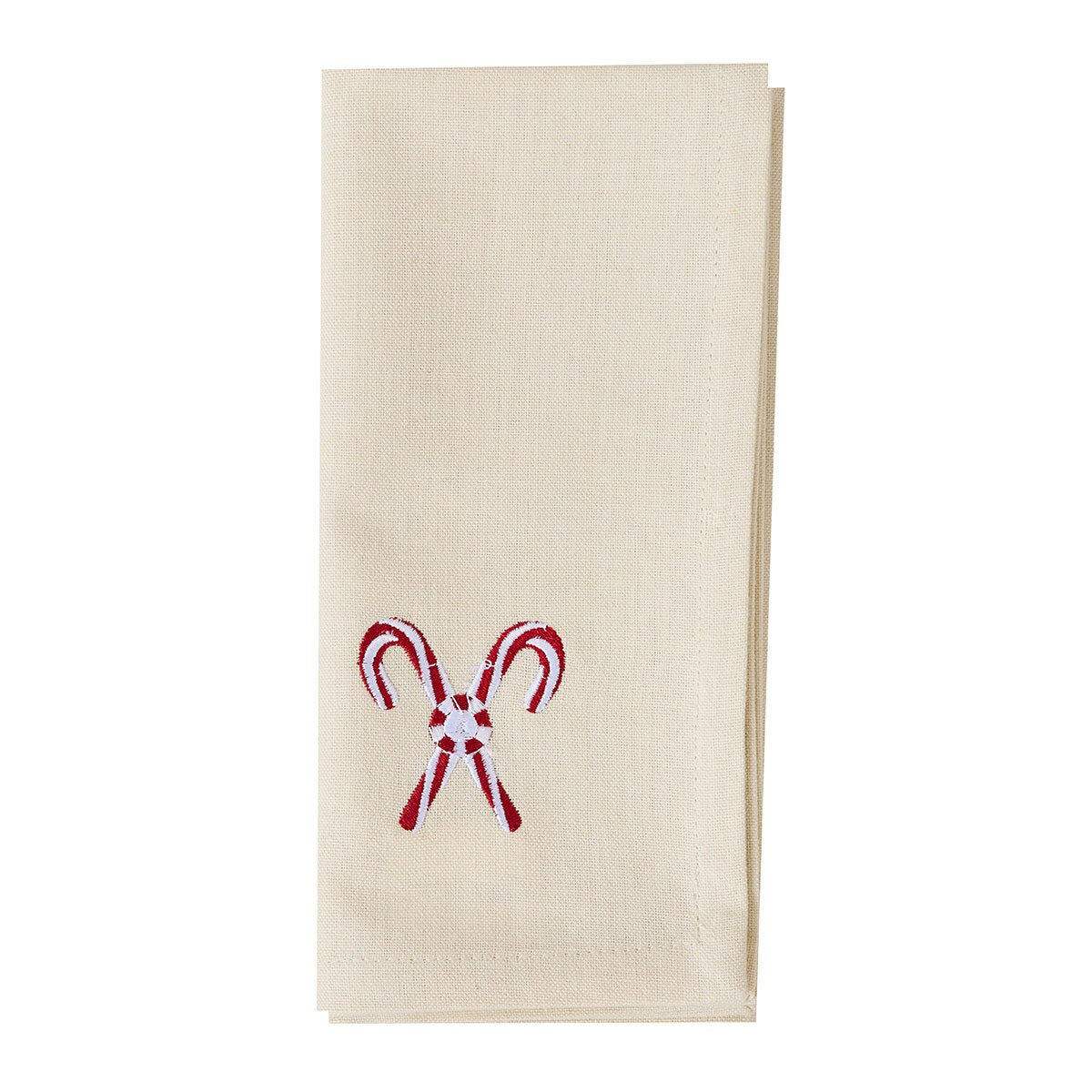Candy Cane Star Embroidered Napkin Set of 2
