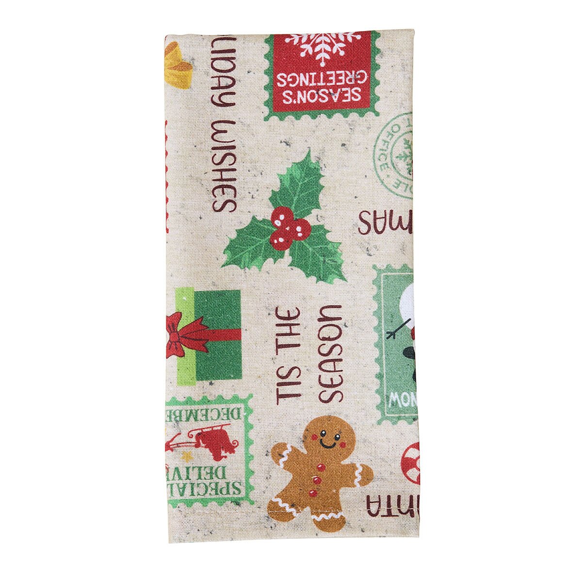 Christmas Stamps Printed Napkin Set of 2