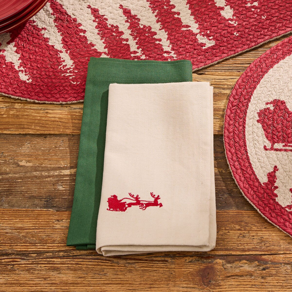 Dash Away Embroidered Napkin Set of 2