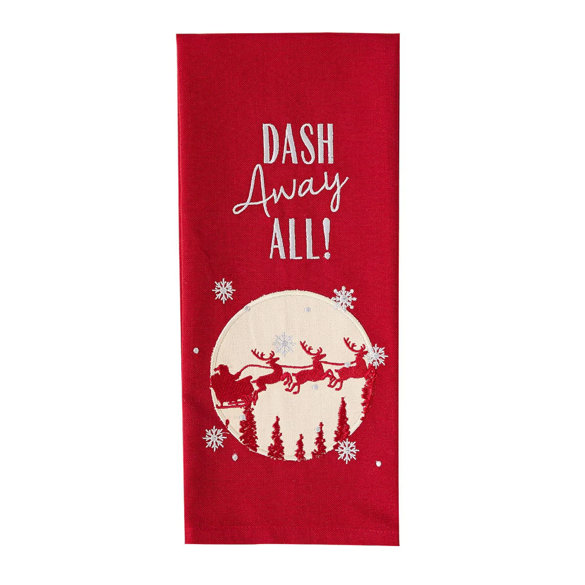 Dash Away Embroidered Dishtowel Decorative
