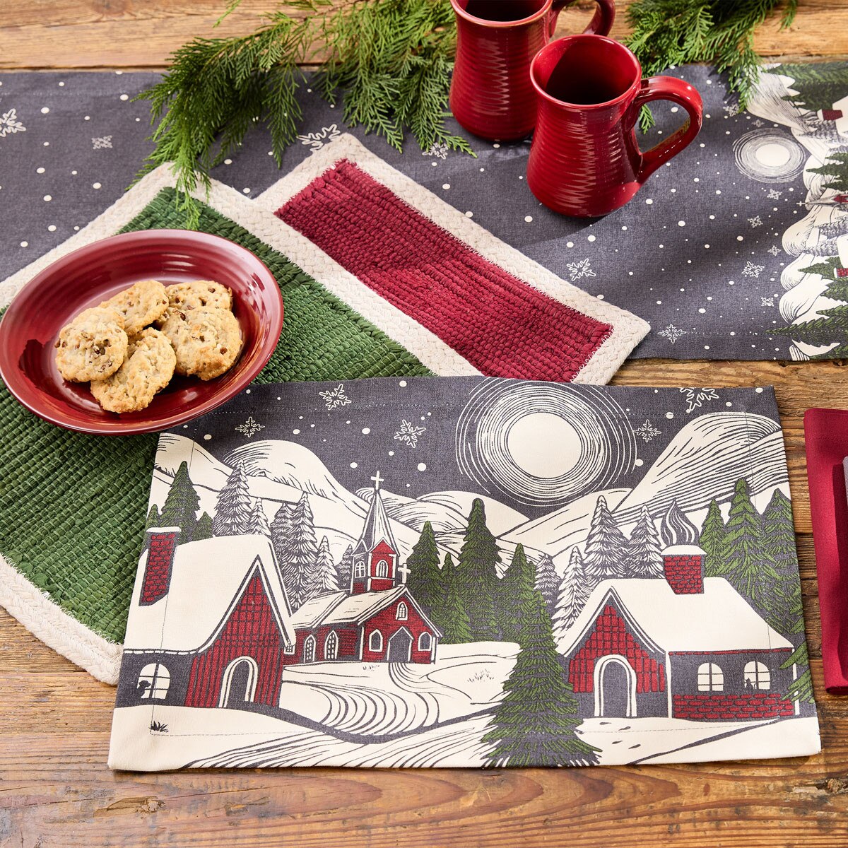 Storybook Christmas Printed Placemat Set of 2