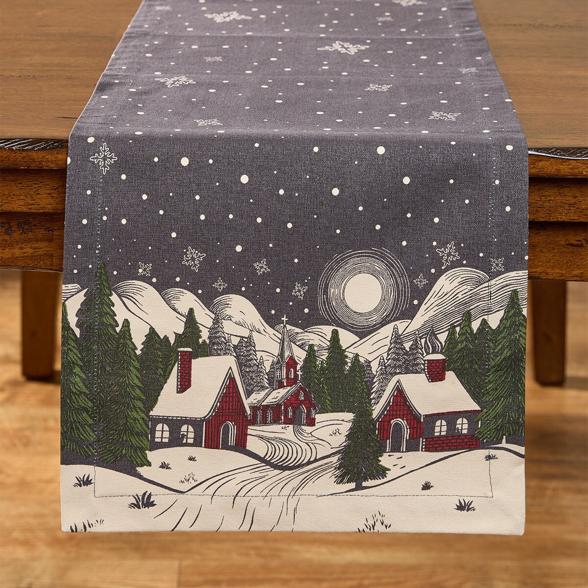 Storybook Christmas Printed Table Runner 54'' Long
