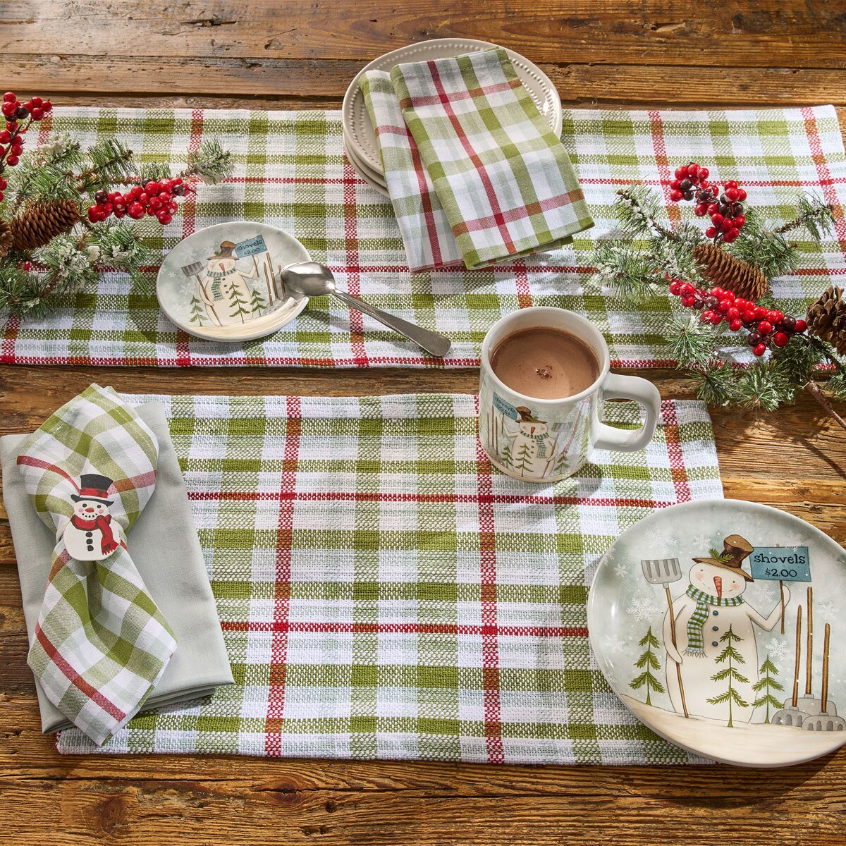 Snowman Plaid Placemat Set of 2