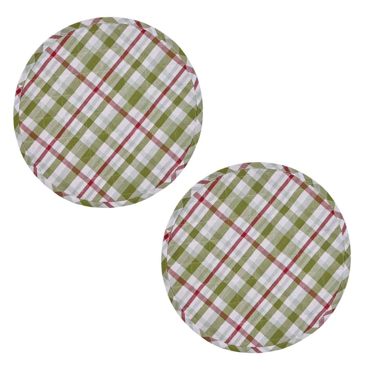 Snowman Quilted Placemat Round Set of 2