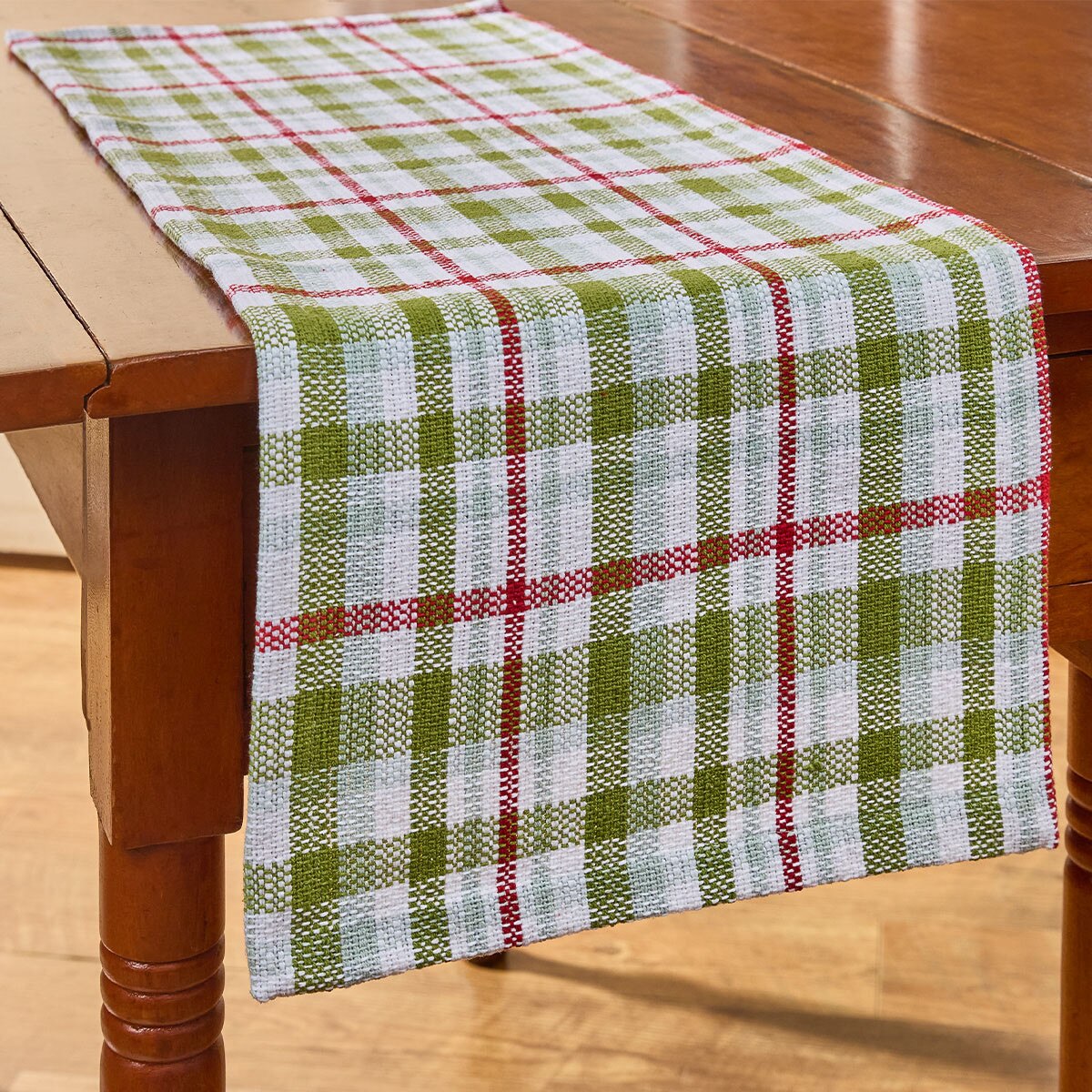 Snowman Plaid Table Runner 36'' Long