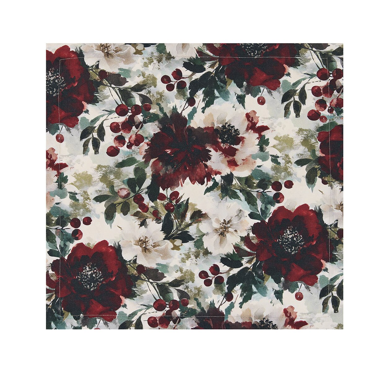 Merlot Camelias Printed Napkin Set of 2