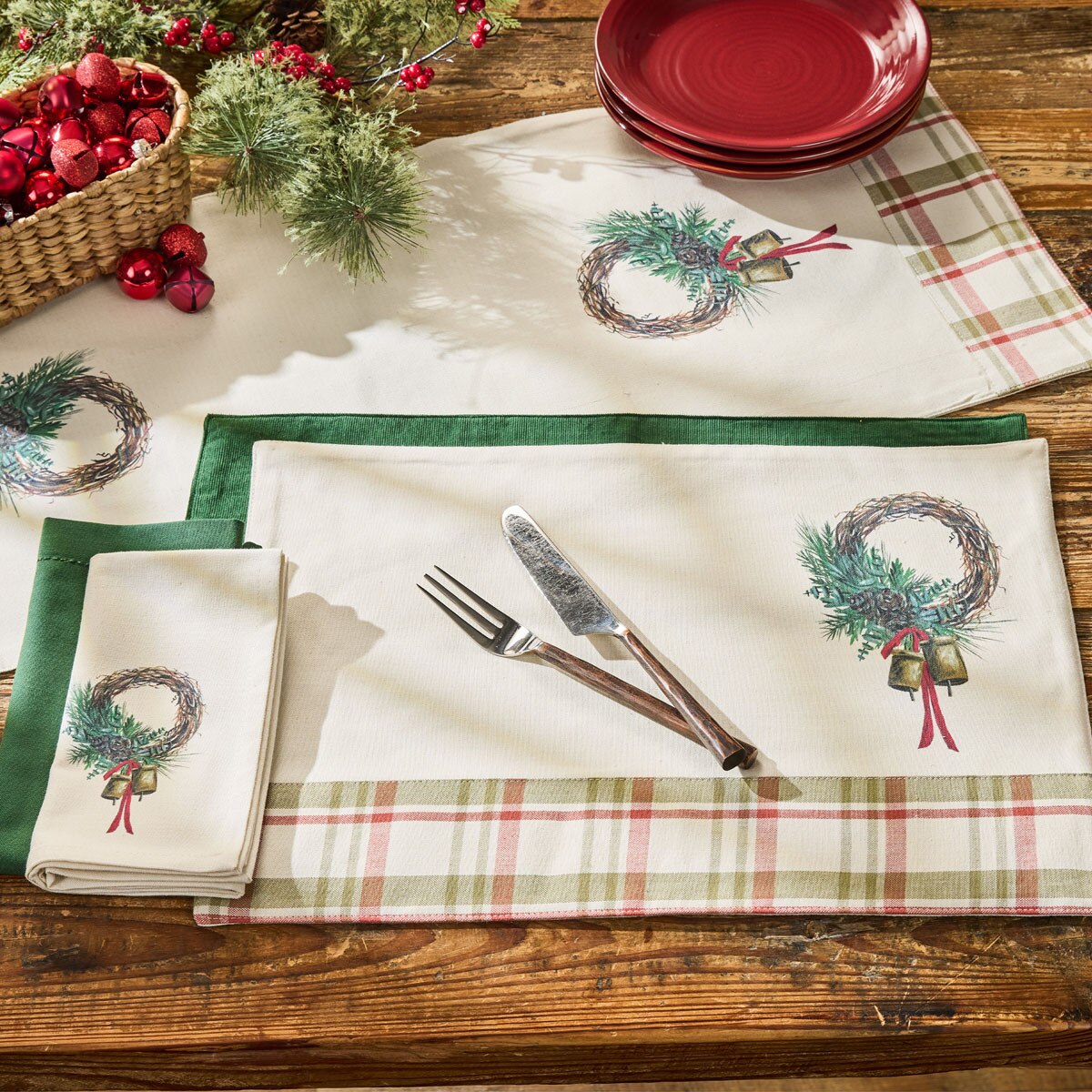 Cowbell Christmas Printed Napkin Set of 2