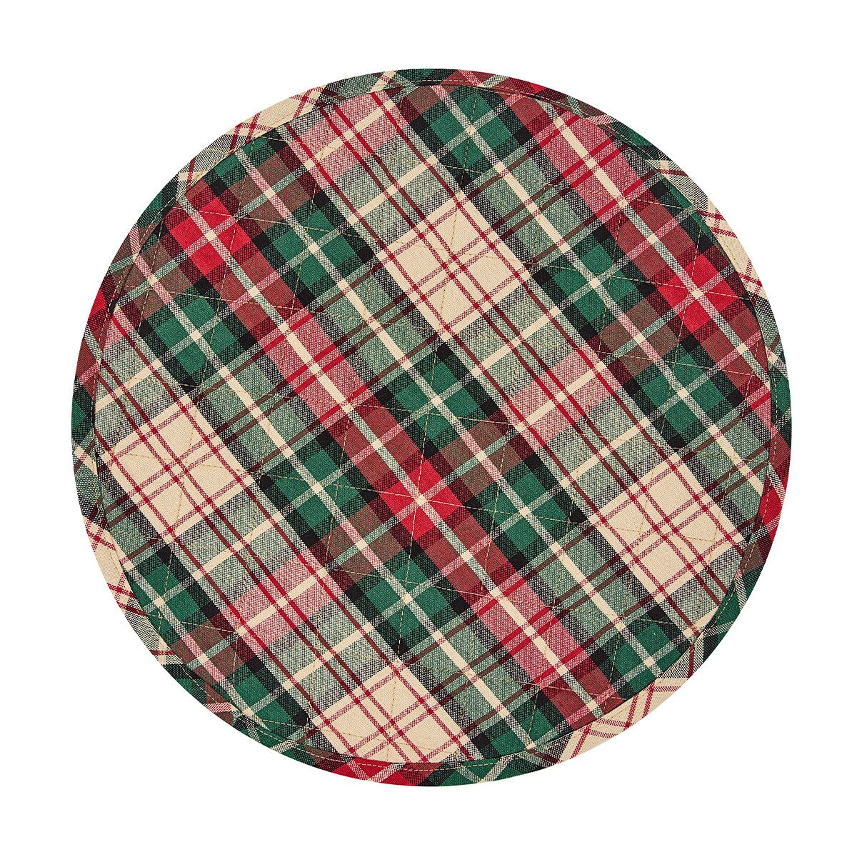 Winter Spice Quilted Placemat Round Set of 2