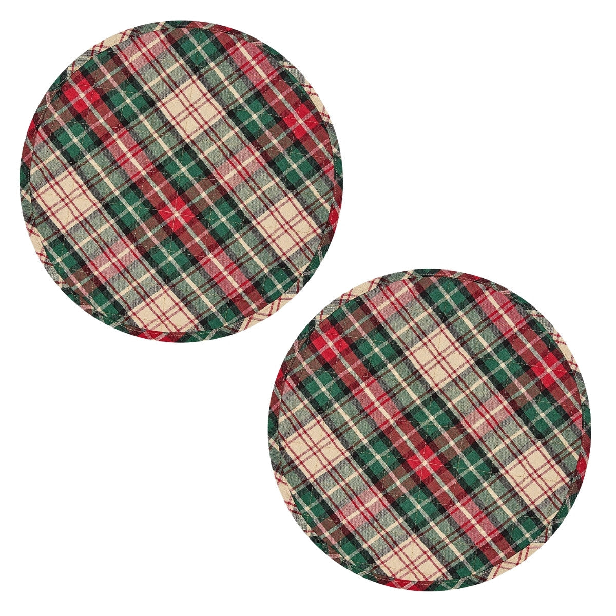 Winter Spice Quilted Placemat Round Set of 2