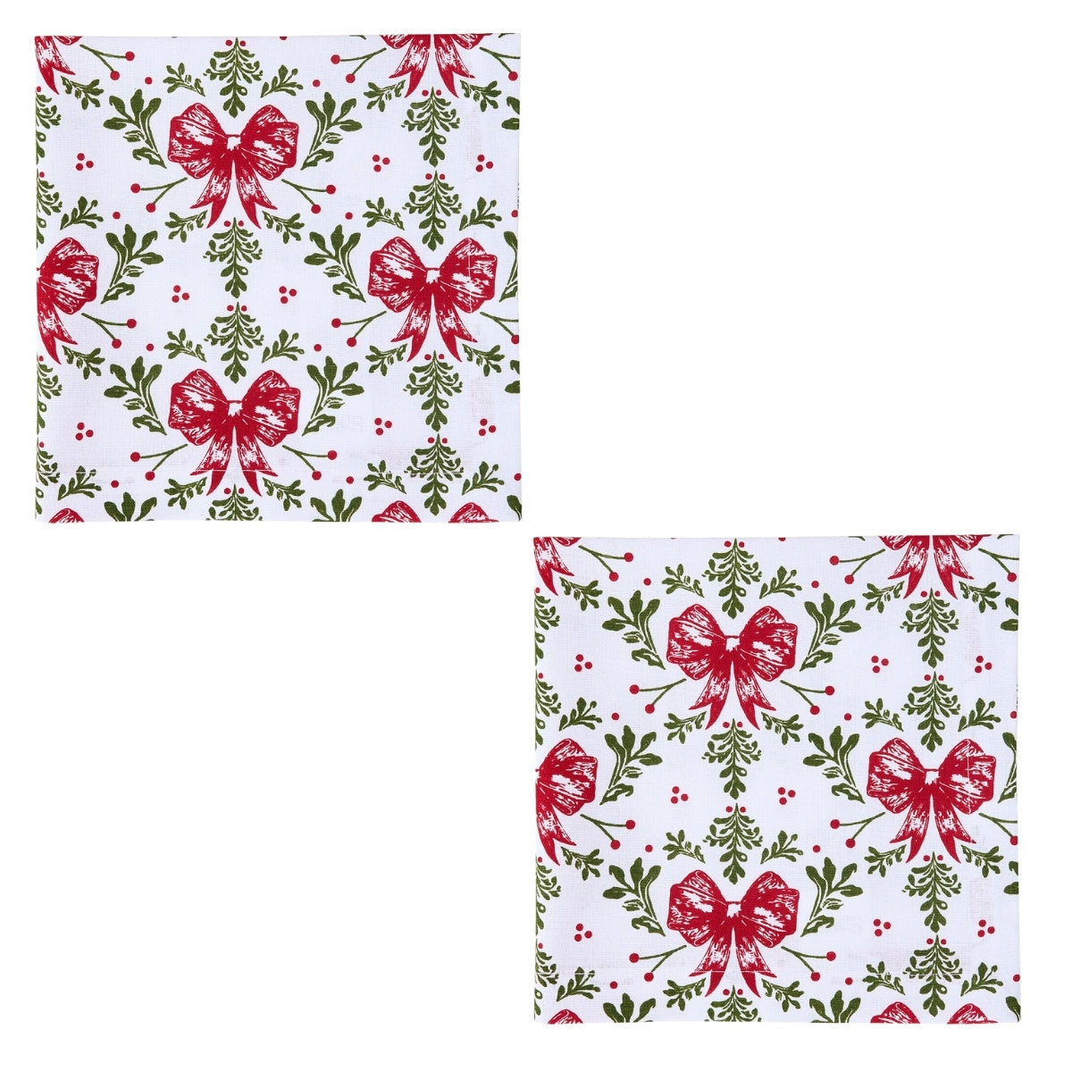 Christmas Bows Printed Napkin Set of 2