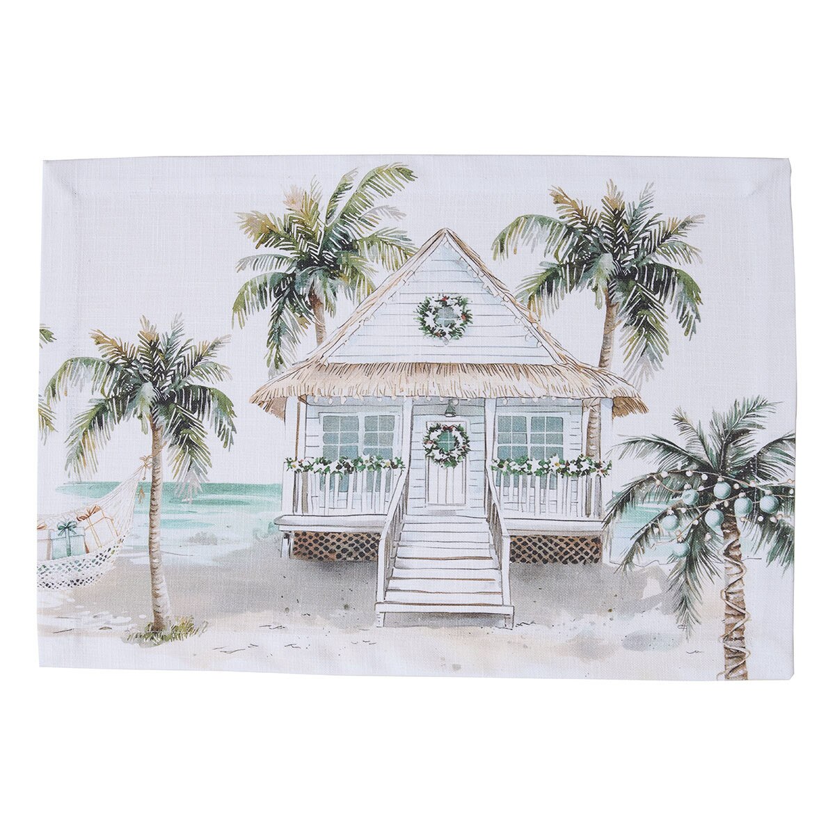 Christmas Beach Printed Placemat Set of 2